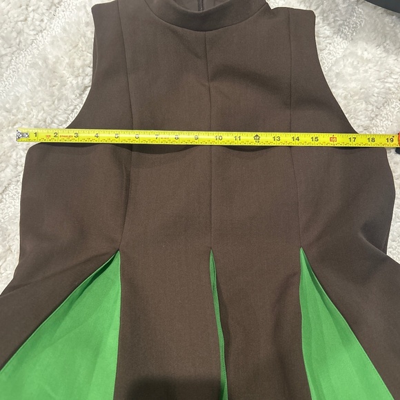 Tuckernuck Demitasse Griffiths Sleeveless Lined Mock Neck Dress Brown Medium - Picture 9 of 10